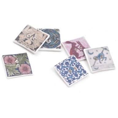 V&A Square Ceramic Button (Assorted)
