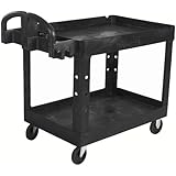 Rubbermaid Commercial Executive Series Heavy-Duty 2-Shelf Utility Cart with Quiet Casters (1867535)
