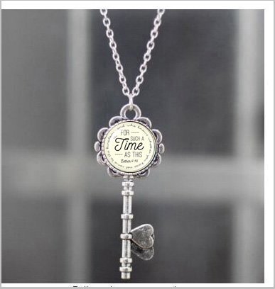 For Such A Time As This Pendant Esther Pendant Scripture Pendant Christian Jewelry Inspirational Gift Christian Gift Scripture Necklace Key