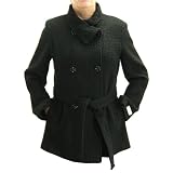 Calvin Klein Double-Breasted Belted Funnel-Neck Coat
