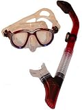 Red Dual Lens Mask and Dry Snorkel by 101SNORKEL