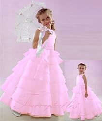 NWT Brand New Flower Girl Pink Wedding Layers Dress