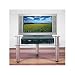 RTA Home and Office Silver Aluminum 24 Inch Wide Glass Plasma, LCD TV Stand
