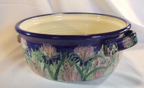 Blue Monet Low Open Casserole by Moonfire Pottery