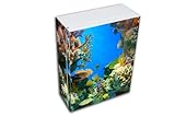 Badschrank Stahl weiß m. buntem Wassermotiv Ozean blau Medizinschrank banjado