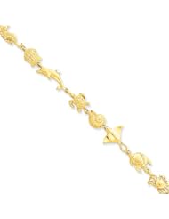 14 Karat Yellow Gold Sea Life Bracelet - 7 Inch