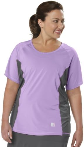 Live Life Large Women's Color Block Tee 3X (20/22) Lavender/Charcoal