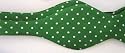 100% Silk Green & White Polka Dot Bow Tie