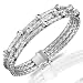 18 Kt White Gold Diamond Handwoven Bangle Bracelet With Floating Diamond