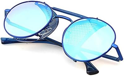 IKES Glass Vintage Punk Style Hollow Metal Round Frame Hippie UV400 Sunglasses