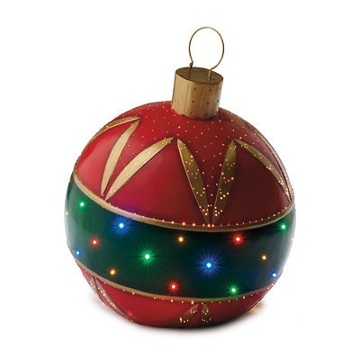 Red & Green Fiber-optic Ornament - Frontgate - Outdoor Christmas Decorations