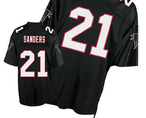 Atlanta Falcons #21 Deion Sanders Throwback Black Jerseys Authentic Football Jersey Size 48-56 (Please Select the Size When You Order, Can Do Drop Shipping)