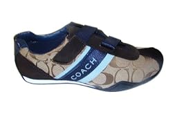 Coach Jenney Signature Khaki/Lt Blue 12CM Suede Sneaker Shoes A1625 KLB 9