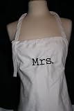 White Embroidered Set of Aprons "Mrs. & Mrs."