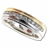 Two Tone Men's Freezing Diamond Band