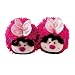 Aroma Home Fuzzy Friends Childrens Slippers - Pink Butterfly