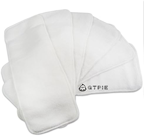 QTPIE Washable and Absorbent Cloth Diaper Inserts, 6 Pack
