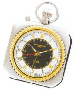 Charles Hubert Classic Off White Black Dial Pocket Watch with Curb Chain and Belt Clip XWA841