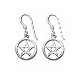 Pentagram Sterling Silver Dangle Earrings