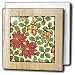 Retro 50s Christmas Red Poinsettias and Ornaments - 6 Inch Tile Napkin Holder