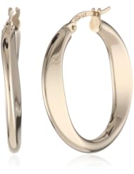 14k Yellow Gold Flat Hoop Earrings