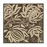 Safavieh CY2961-3409 Courtyard Collection 6-Feet 7-Inch Antigua Indoor/Outdoor Square Area Rug, Chocolate and Natural