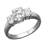 14K white gold 1.5ct tw cubic zirconia round three stone ring