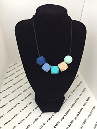 ANNA BARRI Designer, Chewable Silicone Baby Teething Necklace for Moms to wear / Nursing Necklace / Teething Relief and Gum Massage / Baby Shower Gift / Teething Beads / Teether Toy / Teething Baby