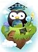 Wallmonkeys Peel and Stick Wall Decals - Tunnel in the Shape of an Owl with a Mortar Board - Removable Graphic