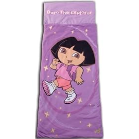Matching Bedrooms Soft Dora The Explorer Kids Snuggle Sac Sleeping Bag with Attached Pillow and Carry Bag New