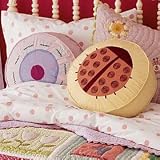 Girl's Embroidered Floral Themed Throw Pillows - Throw Pillow (Ladybug) 14 dia.