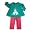 Picture Me - Infant Girls Long Sleeve Pant Set, Turquoise, Pink (Size 24Months)