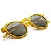 zeroUV - Vintage Retro Horn Rimmed Round Circle Sunglasses with P3 Keyhole Bridge (Yellow/Green)