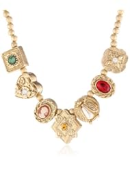 Signature 1928 "1928 Signature Collection" Gold-Tone Charm Collar Necklace, 16"