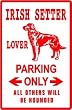 IRISH SETTER LOVER PARKING dog pet NEW sign