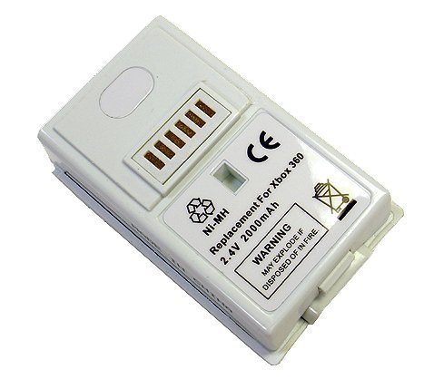 XBOX 360 Controller Rechargeable Ni-MH Battery in White By CS Power