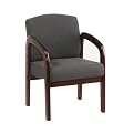 Office Star Guest Chair Charcoal/ Mahogany