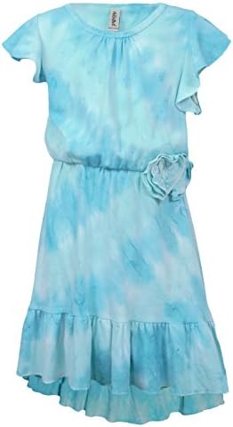 Mignone Little Girls Tshirt Dress (Blue, 5)