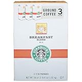Starbucks Breakfast Blend Mild Ground Coffee, 12 Ounce Bag-(pack of 3)