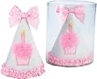 Mud Pie Baby Birthday Pink and White Hat, Cupcake
