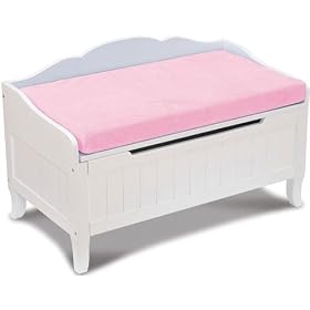 KidKraft Nantucket Toybox w pink cushion by KidKraft
