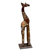 Giraffe Sculpture with Gold Eggshell Detail - Medium