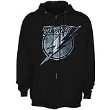 NHL Majestic Tampa Bay Lightning Black Official Logo Full Zip Hoody Sweatshirt (XX-Large)