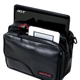 Toshiba Mini NB205-N210 10.1-Inch Black Netbook Classic Water Resistant Messenger Bag with Tuck-Away Fanny Straps - black