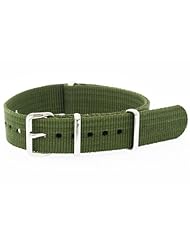 16mm Nato Band Strap [ Solid Olive ] for mid size Timex Weekender