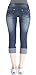 Angels Jeans Junior Denim Cuffed Flood with Destructed