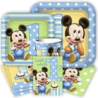 Baby Mickey Mouse 1st Birthday Party Pack Supplies for 16 Guests