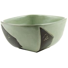 26 Oz. MARA Collectible Stoneware SOUP Salad CEREAL Square BOWL Profiles GREEN Design by CollectibleXchange