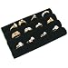 Black Leather Ring Tray Insert Jewelry Display Pad 5.5"