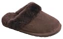 LAMO AUSTRALIA Genuine Sheepskin Womens Scuff Slippers Shoes Suede Genuine Sheepskin Shearling CHOCOLATE